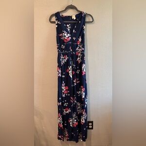 Japna Navy Floral Maxi Dress